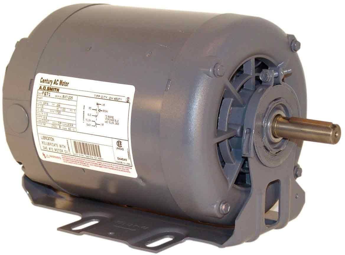 F246 - 1/2-.14 HP 2 Speed Fan and Blower HVAC/R Motor, 1 Phase, 1800/1200 RPM, 115 V, 56 Frame, ODP