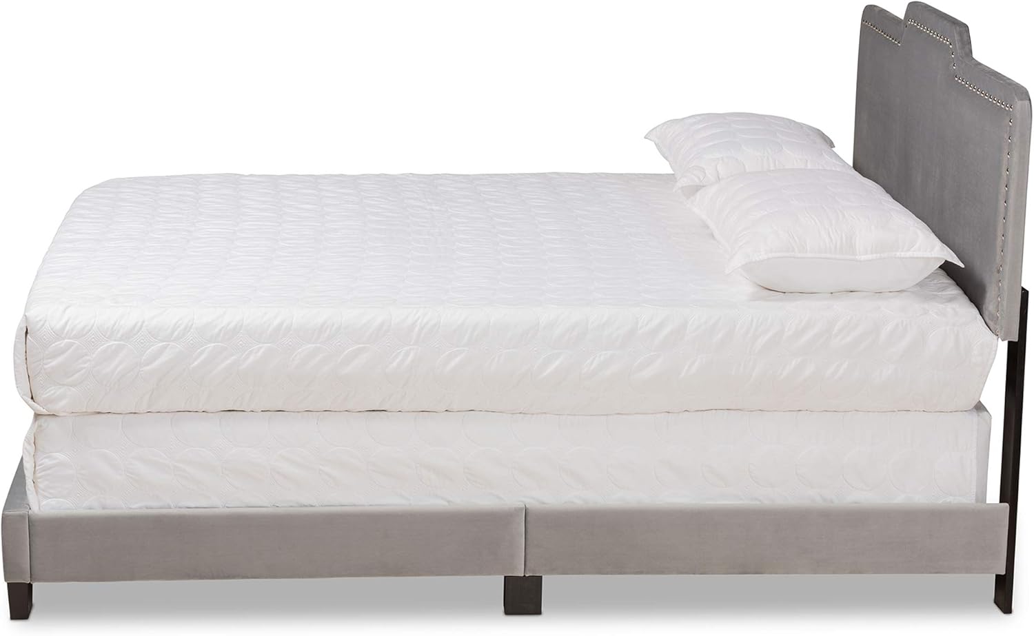 Baxton Studio Benjen Beds (Box Spring Required), Grey/Black