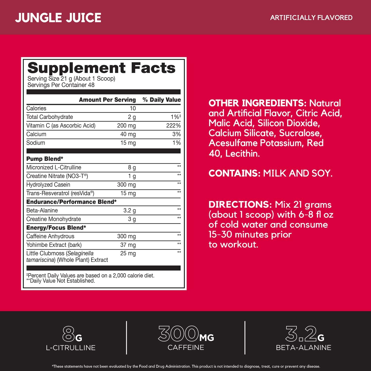 BSN N.O.-XPLODE Vaso Pre Workout Powder with Creatine, Beta-Alanine, and Energy, Flavor: Jungle Juice, 48 Servings Pack of 2