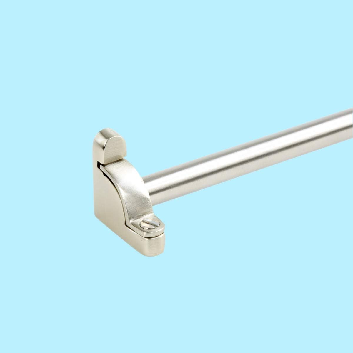 Renovators Supply Manufacturing Brushed Satin Nickel Carpet Runner Rod Set for Staircases 39 5/8 Inches L 1/2 Inch Dia Durable Tarnish Resistant Brass Tubes with Holder Bracket Hardware