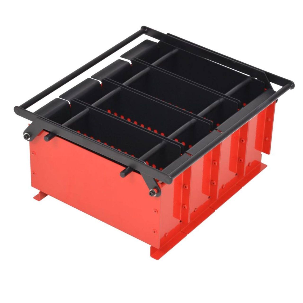 vidaXL Paper Log Briquette Maker Steel 15x22x12.2x22x7.1x22 Black and Red