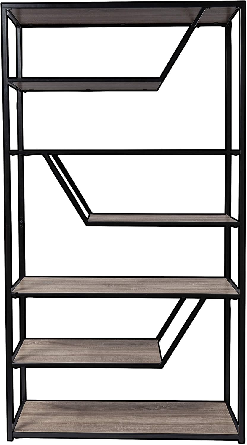 SEI Furniture Barsby Modern Farmhouse Etagere, Black/Oak