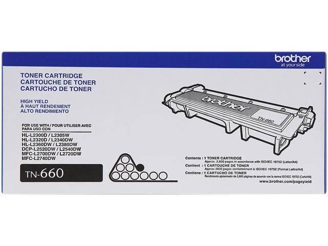 Brother TN660 High Yield Toner Cartridge - 2 Pack - Black