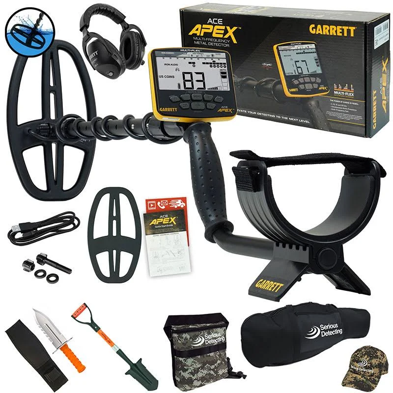 Garrett Ace Apex Metal Detector with Z-Lynk Wireless Headphone Package Adventure Bundle
