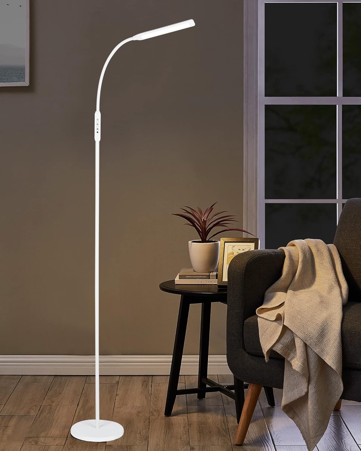 Led Floor Light, Dimmable Standing Light with Remote Control and Timer, 5 Brightness Levels & 5 Colors ,1800lm , Modern Reading Adjustable LED Floor Light, for Living Room Bedroom Office (White) Pack of 2