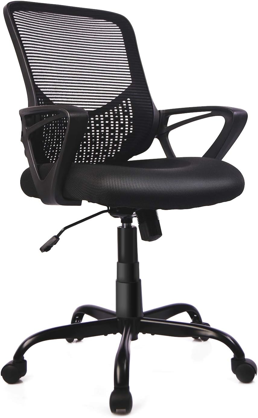 Office Chair, Ergonomic Mesh Home Office Computer Chair with Lumbar Support/Adjustable Headrest/Armrest and Wheels/Mesh High Back/Swivel Rolling (Grey)
