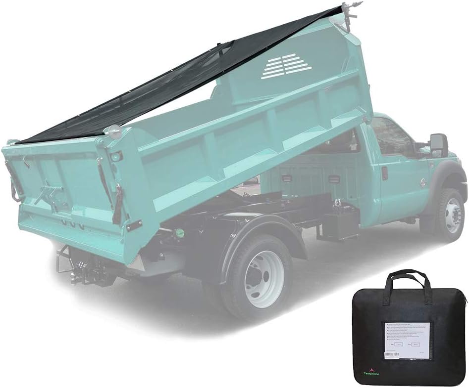 leaveshade Dump Truck Mesh Tarp 8'X12'-Tentproinc Heavy Duty Cover with 6'' Pocket, No Rust Thicker Copper Eyelets, Reinforced Double Stitch Webbing Ripping Tearing Stop, Zip Bag Packed