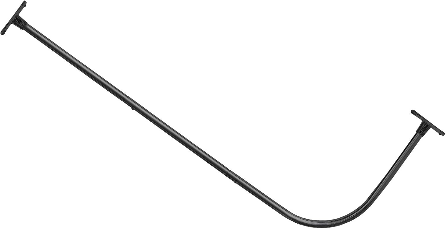 PrettyHome L Shapaed Bathroom Bathtub Corner Shower Curtain Rod Large Space 28