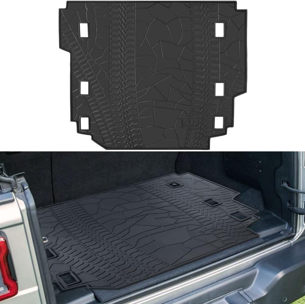 MEALAM Cargo Liner Mat for 2018-2021 Wrangler JL 4 Door, All Weather Waterproof Odorless Rear Trunk Tray Projector, Heavy Duty Custom Fit Cargo Area Trunk Liner Mat Accessories