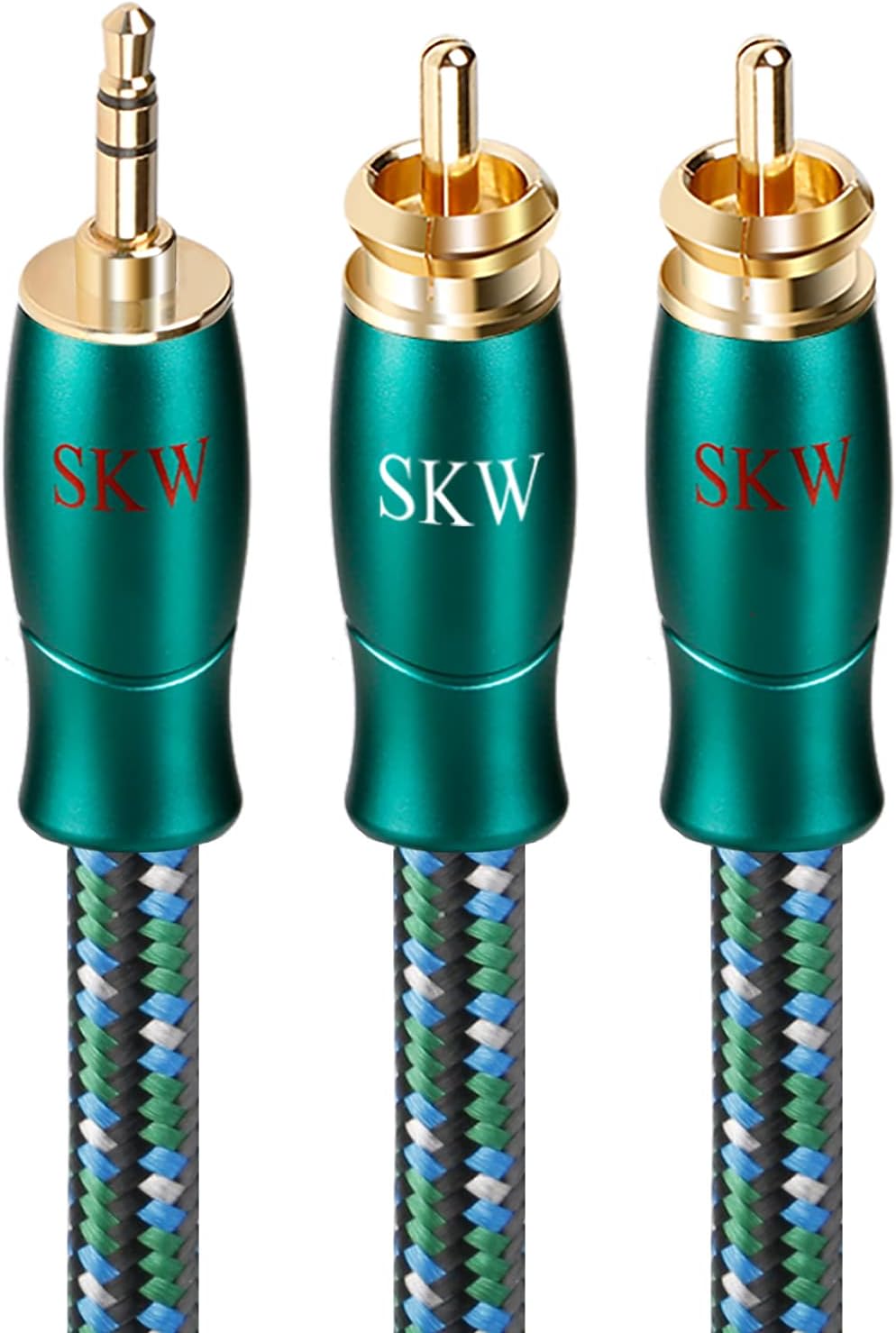SKW Entry Level HC Series Single Speaker Cable with Convertible Banana and Spade Plugs 5ft/1.5M (One Cable) Pack of 2