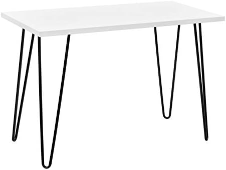 Pemberly Row Retro Computer Desk in White Pack of 2