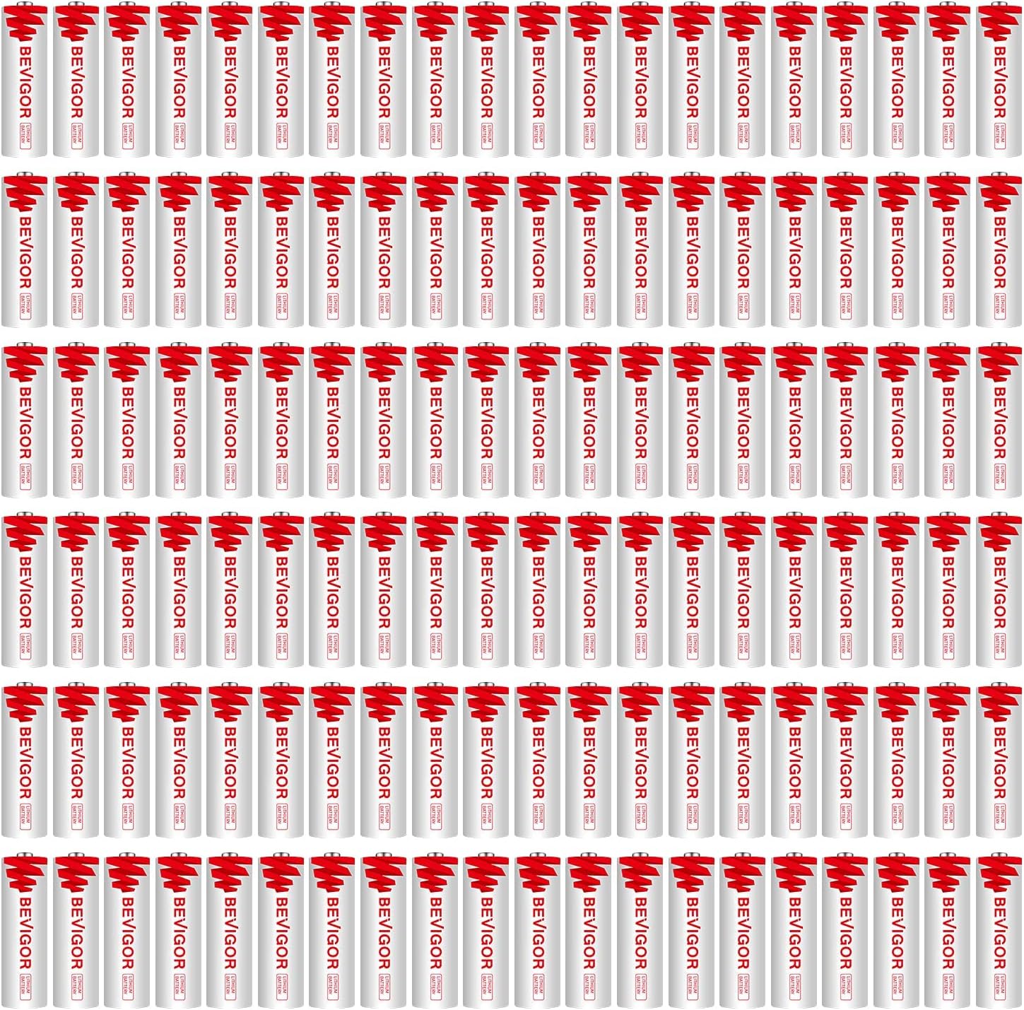 Bevigor Lithium AA Batteries, 120 Pack 1.5V 3000mAh Lithium Iron Double A Battery, Large Capacity Long Lasting Batteries for Camera, Flashlight, Remote Control, Toys (Non-Rechargeable)