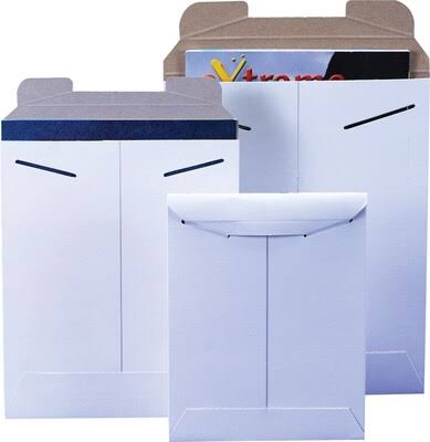 Stayflats Tab Lock Mailers 11x22 x 13-1/2x22 White, 100 Pack