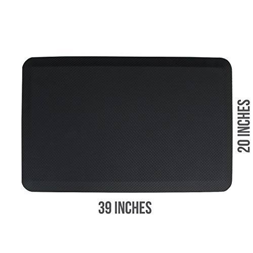 Buhbo Ergo Comfort Series Anti-Fatigue Floor Mat for Office, Kitchen, Standing Desk, Garage (20 inchx39 inch) Black Checker, Whi