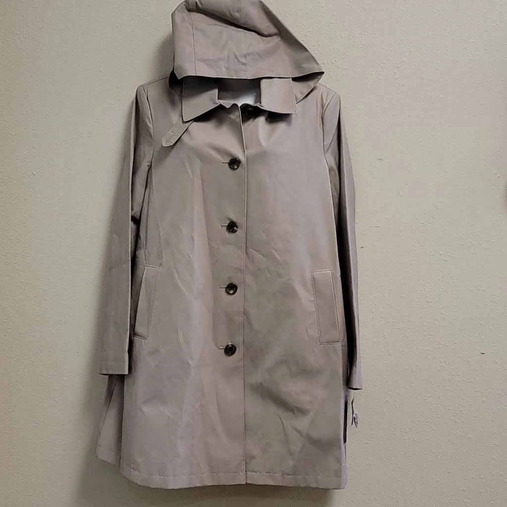 Lauren Ralph Lauren Hooded Single-Breasted A-Line Raincoat, Created for Macy&s - Sand