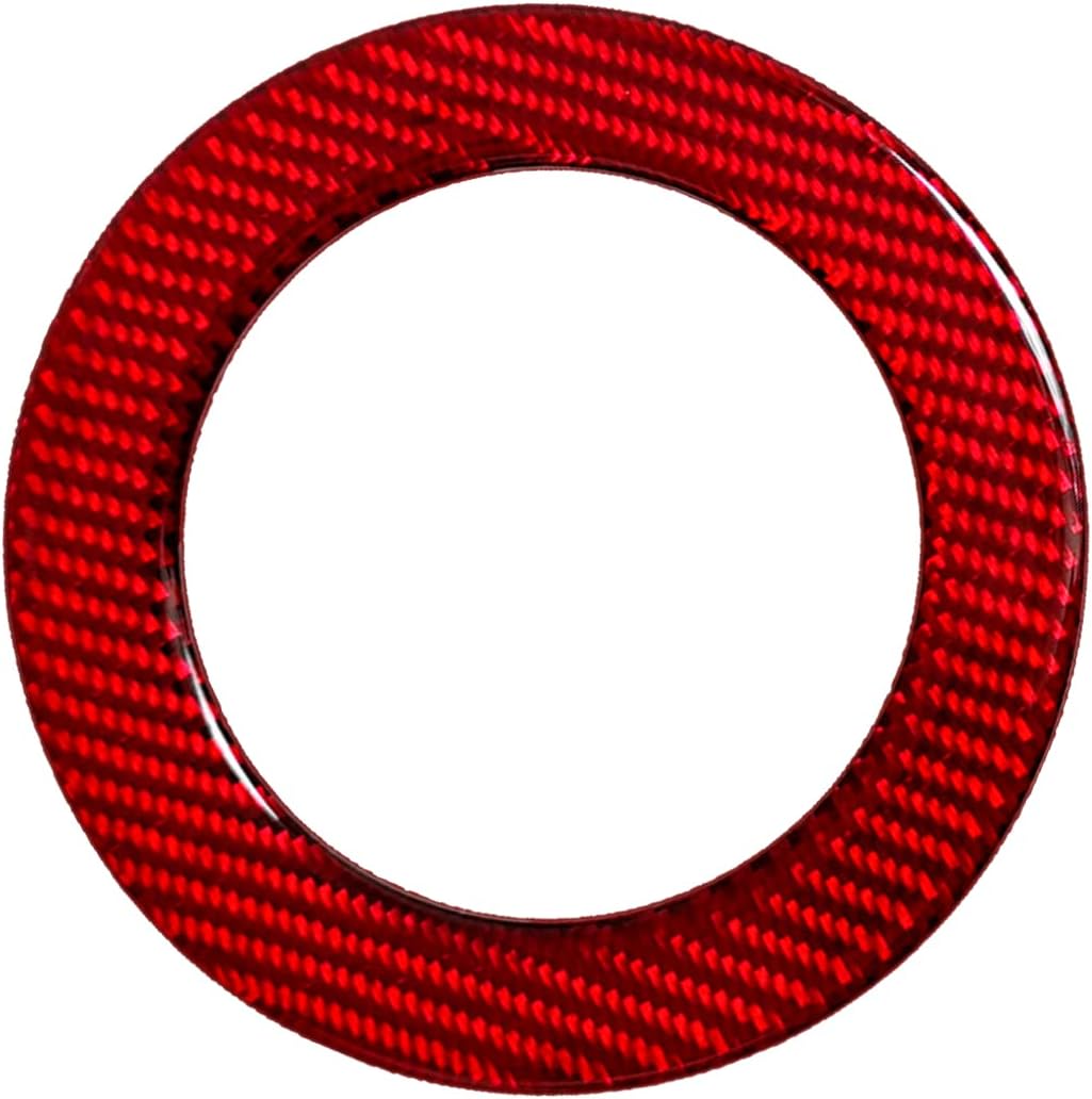 SUNJIKA Compatible with 4PCS Carbon Fiber Interior Rear Seat Air Conditioner Vent Wind Outlet Frame Cover Trim Sticker for Ford Explorer Accressories 2013 2014 2015 2016 2017 2018 (Red)