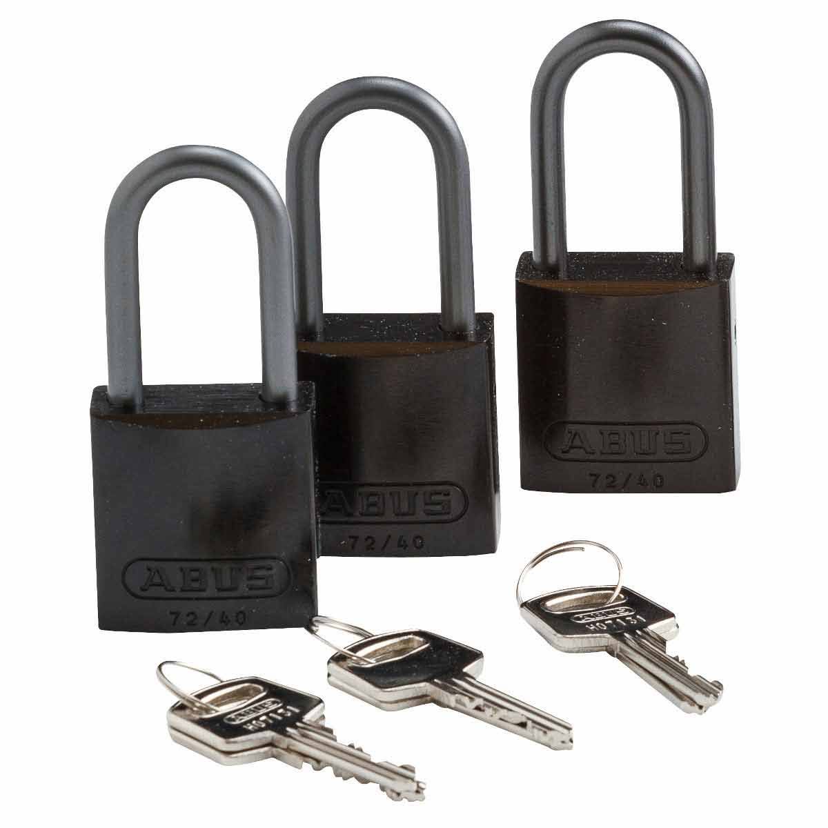 Brady, 123433, Abus Black Aluminum Padlock