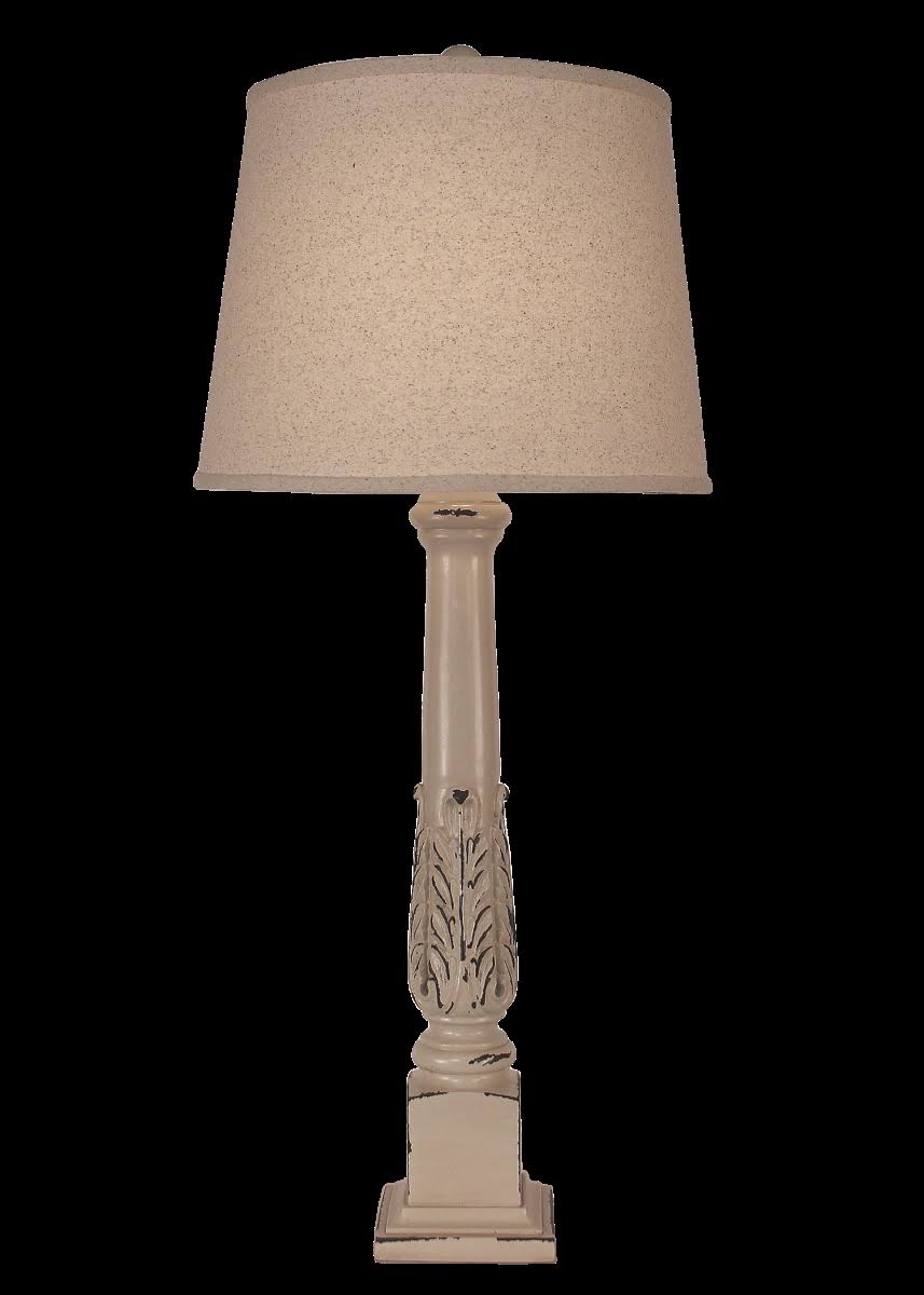 Coast Lamp Manufacturing 17 C13C Heavy Distressed Cottage Acanthus Leaf Table Lamp