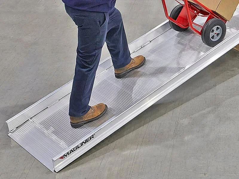 Magliner Aluminum Non-Folding Van Walk Ramp, 29 in. W x 8 ft. L, 2,500 lb. Capacity, VR29082