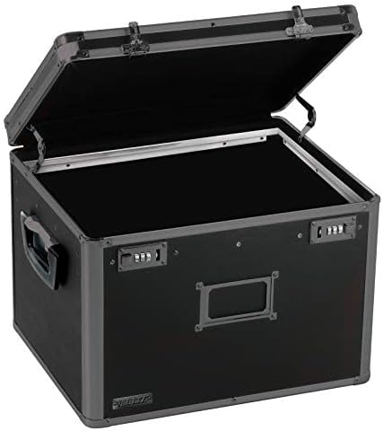 Vaultz Locking File Storage Chest, Two-Handled, Letter/Legal File Storage, Tactical Black, 16.5 x 13.5 x 12 inches