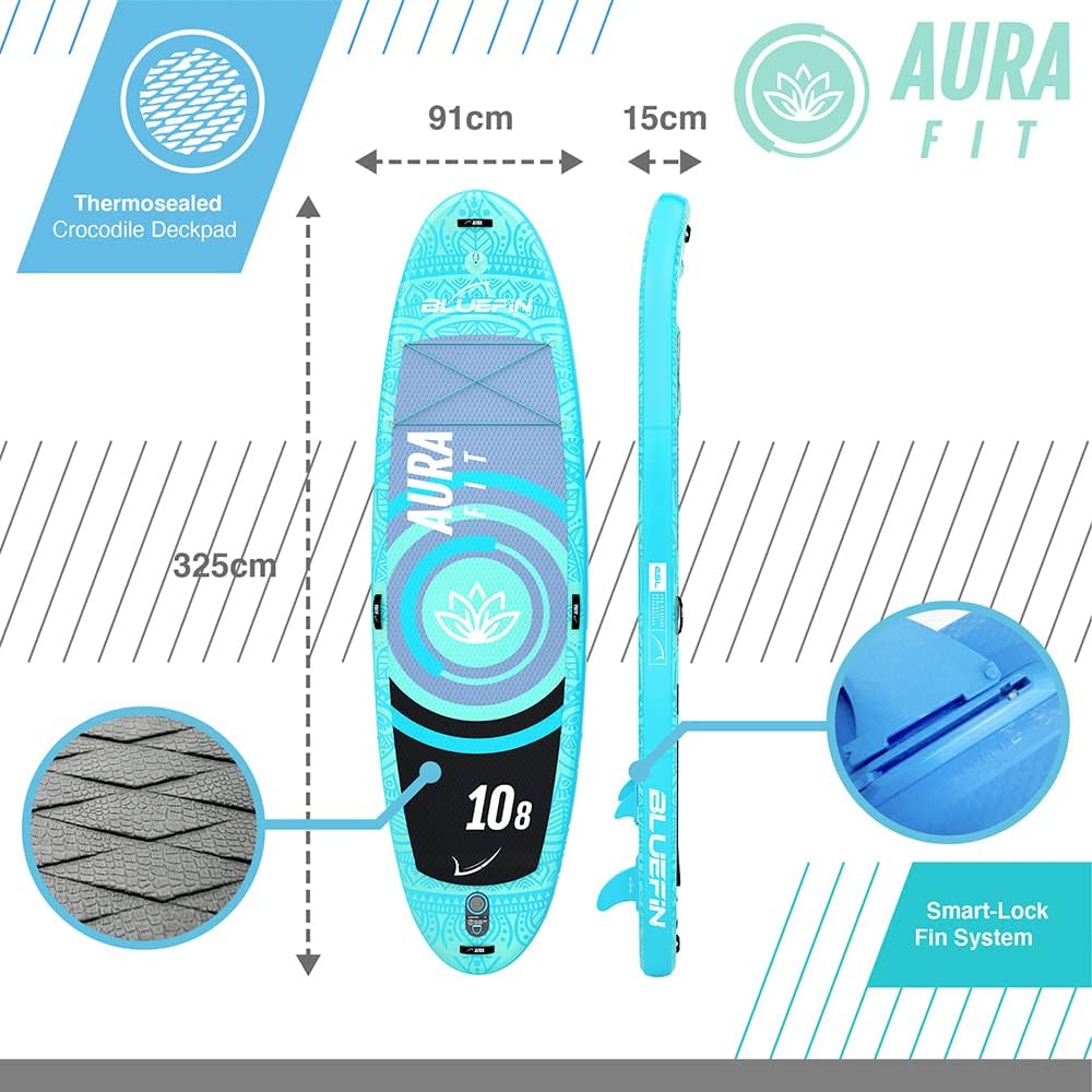 Bluefin SUP 10′8″ Aura FIT Stand Up Paddle Board Kit | 6