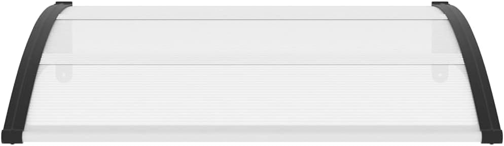 Furniking Door Canopy Black and Transparent 47.2