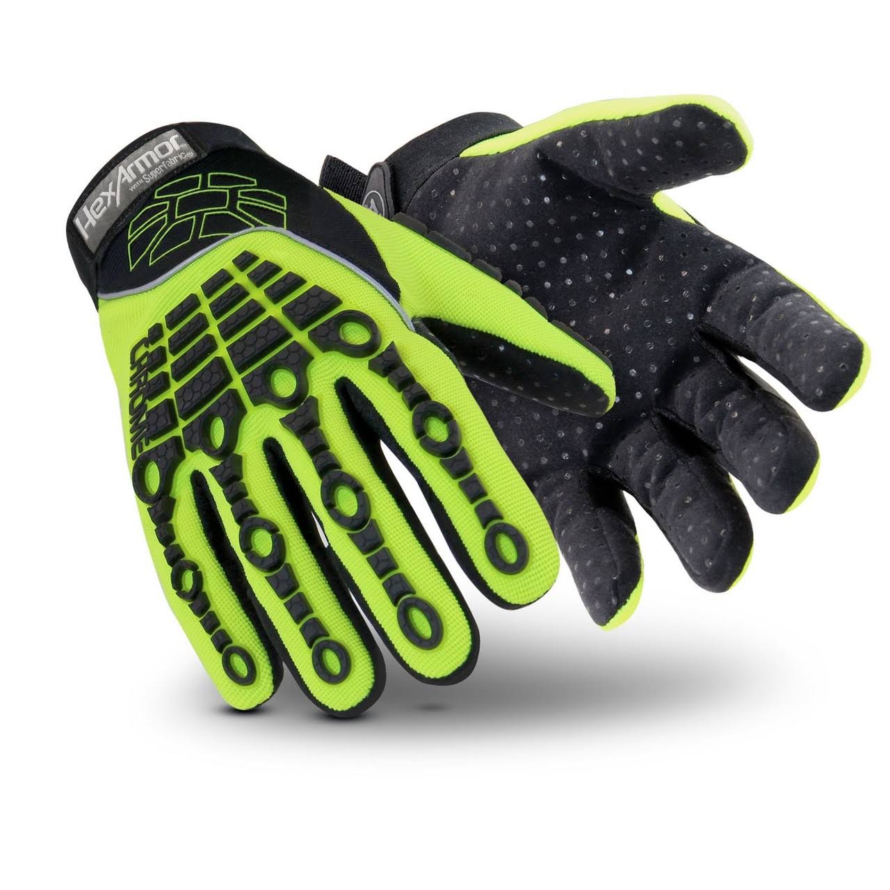 HexArmor Cut Resistant Gloves Black, Green 4026-M (8)
