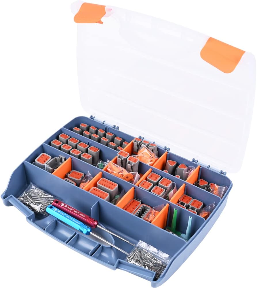 JRready DT Deutsch Connector Kit in 2,3,4,6,8,12 Pin With Solid Contacts for Truck, Off-Road, Vehicles, Motorcycle, Marine Wiring 416PCS Waterproof Electrical Connector ST6309