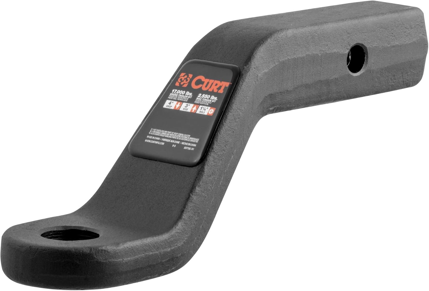 CURT 45341 Forged Trailer Hitch Ball Mount, Fits 2-Inch Receiver, 17,000 lbs, 1-1/4-Inch Hole, 4-Inch Drop, 3-Inch Rise Pack of 2