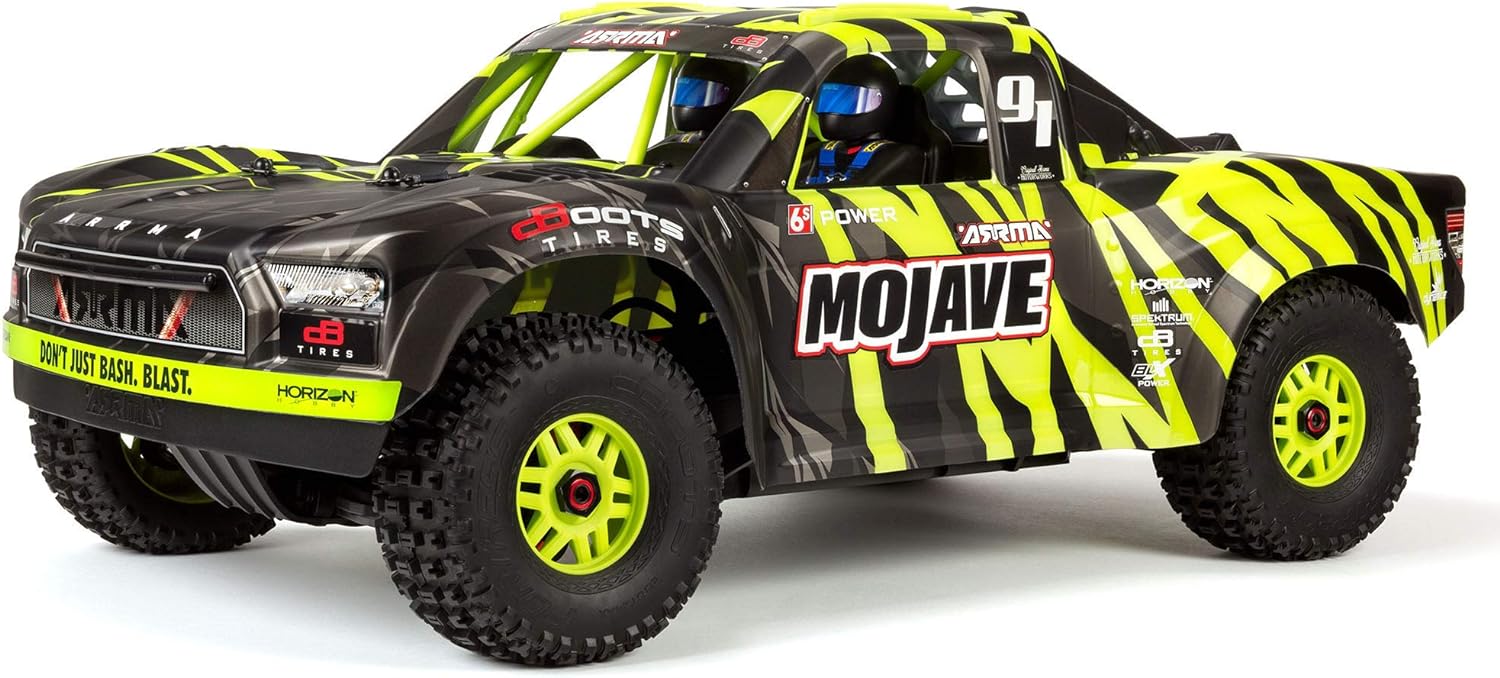 ARRMA RC Truck 1/7 Mojave 6S V2 4WD BLX Desert Truck with Spektrum Firma (Ready-to-Run), Green/Black, ARA7604V2T1
