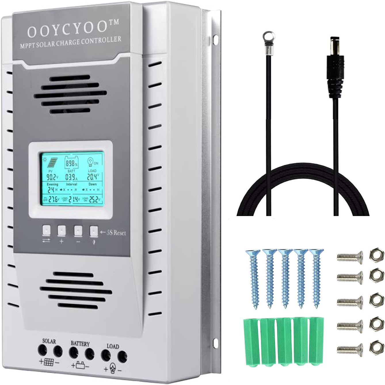 100amp MPPT Solar Controller, 100V Input, LiFePO4 (Lead Acid AGM), Maximum Input Voltage 100V, Power 1300W / 2600w (12V / 24V), Automatic Identification (k100a)