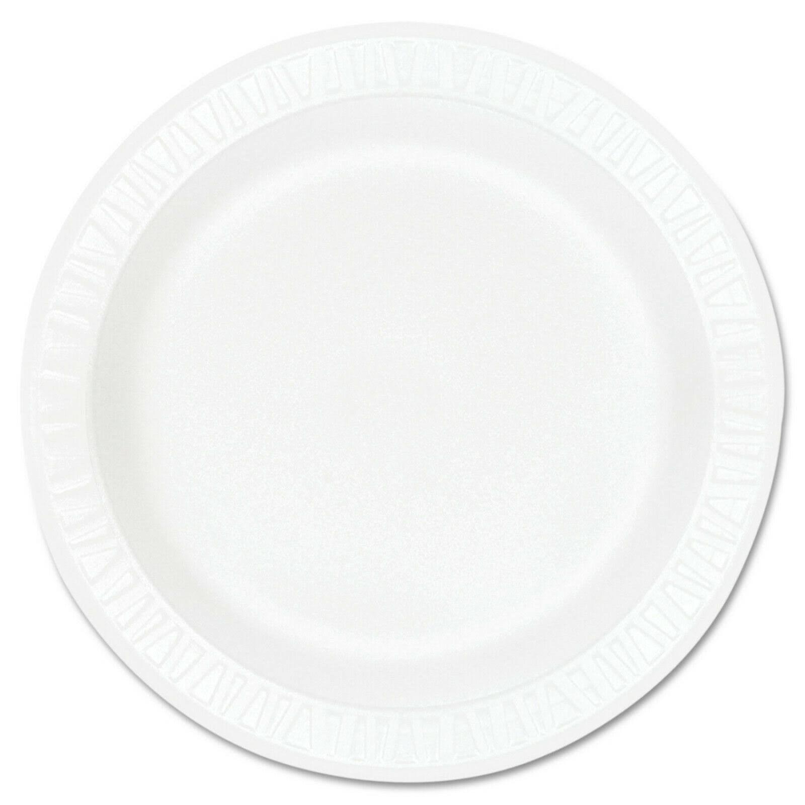 Dart Concorde Foam Plate, 10 1/4x22 Dia, White, 125/Pack, 4 Packs/Carton
