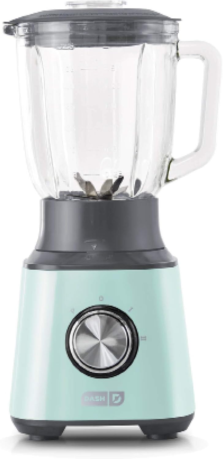 Dash Quest Countertop Blender 1.5L with Stainless Steel Blades for Coffee Drinks, Deserts, Frozen Cocktails, Purées, Shakes, Soups, Smoothies & More - Aqua Pack of 2