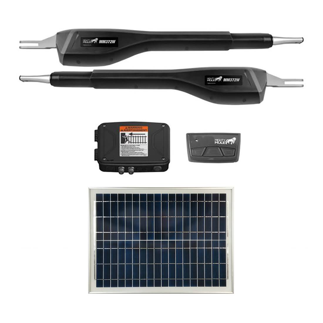 Mighty Mule MM372W Solar Package - Medium Duty Dual Smart Gate Opener