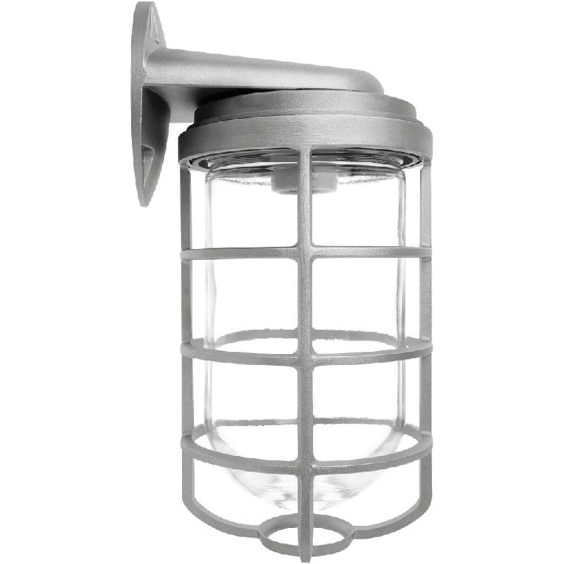 RAB Vaporproof 200 Wall Bracket Black with Glass Globe Wire Guard (VBR200GB)