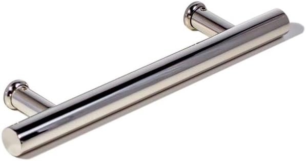 12 Inch Round Shape Stainless Steel Modern Contemporary Entry Door Handle Towel Bar Ladder Pull Shower Glass Sliding Barn Door Entrance Interior Exterior Door Pull Push Brush Nickel Satin Finish Pack of 2