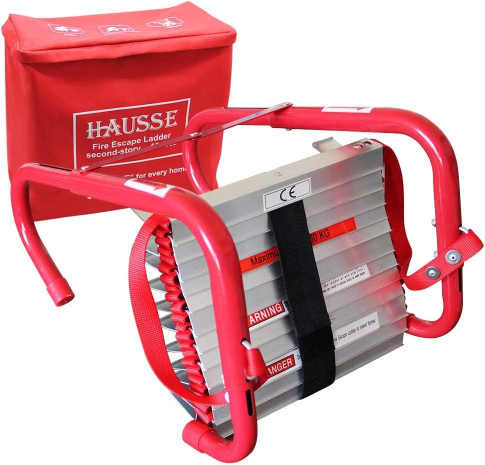 Hausse Retractable 2 Story Fire Escape Ladder, 13 Feet Pack of 2