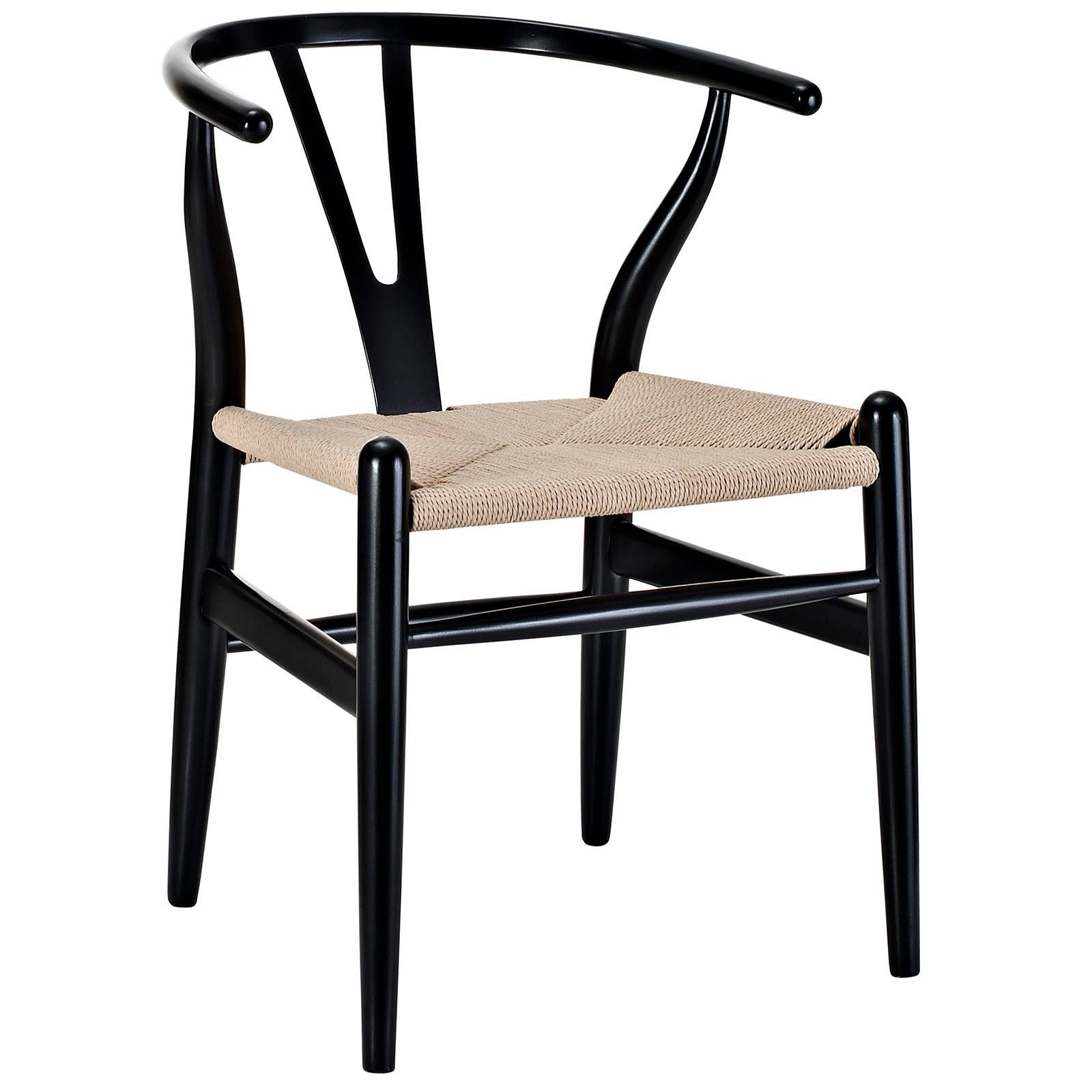 Modway Amish Beech Wood Dining Armchair, Black