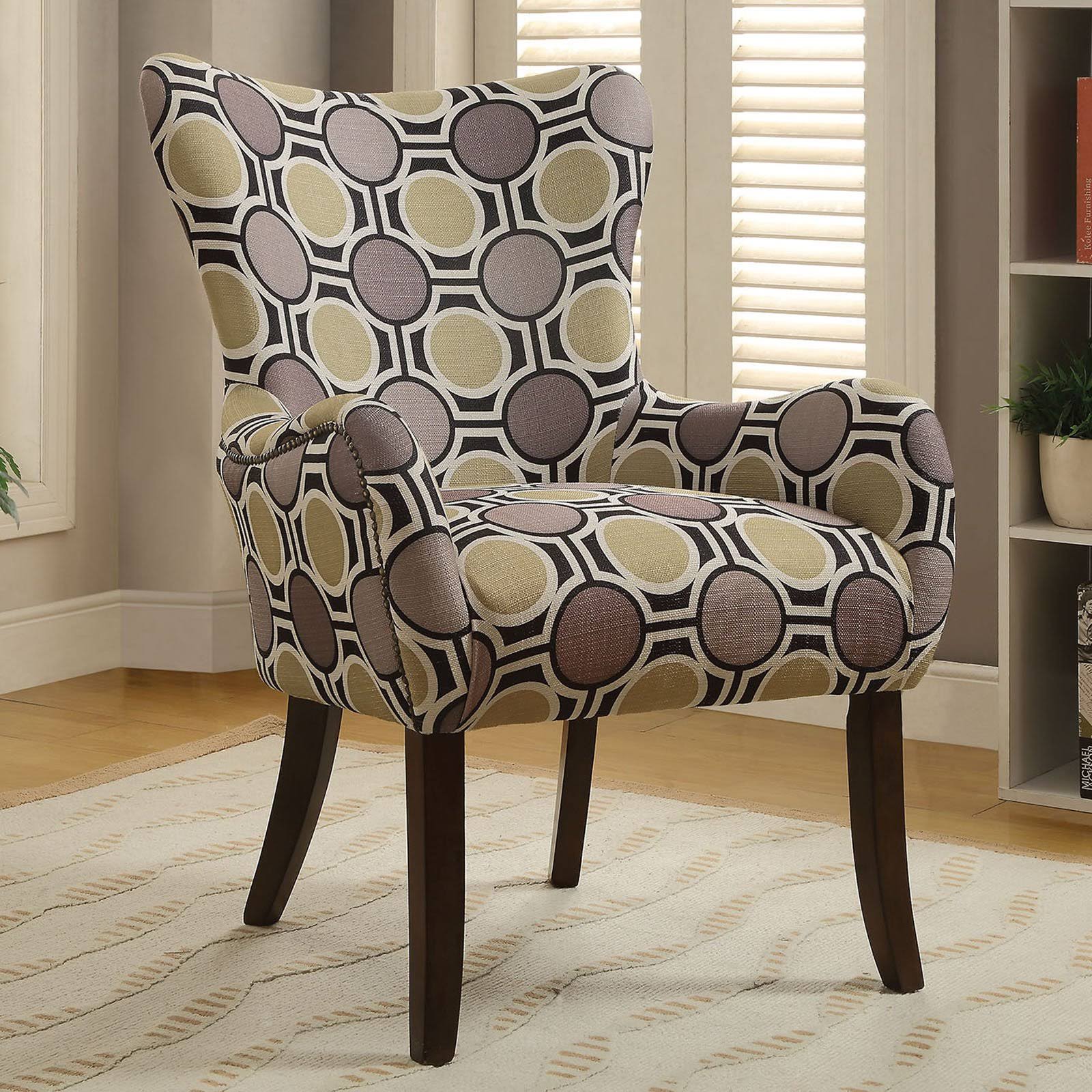 Acme Gabir Accent Chair Fabric u0026 Espresso