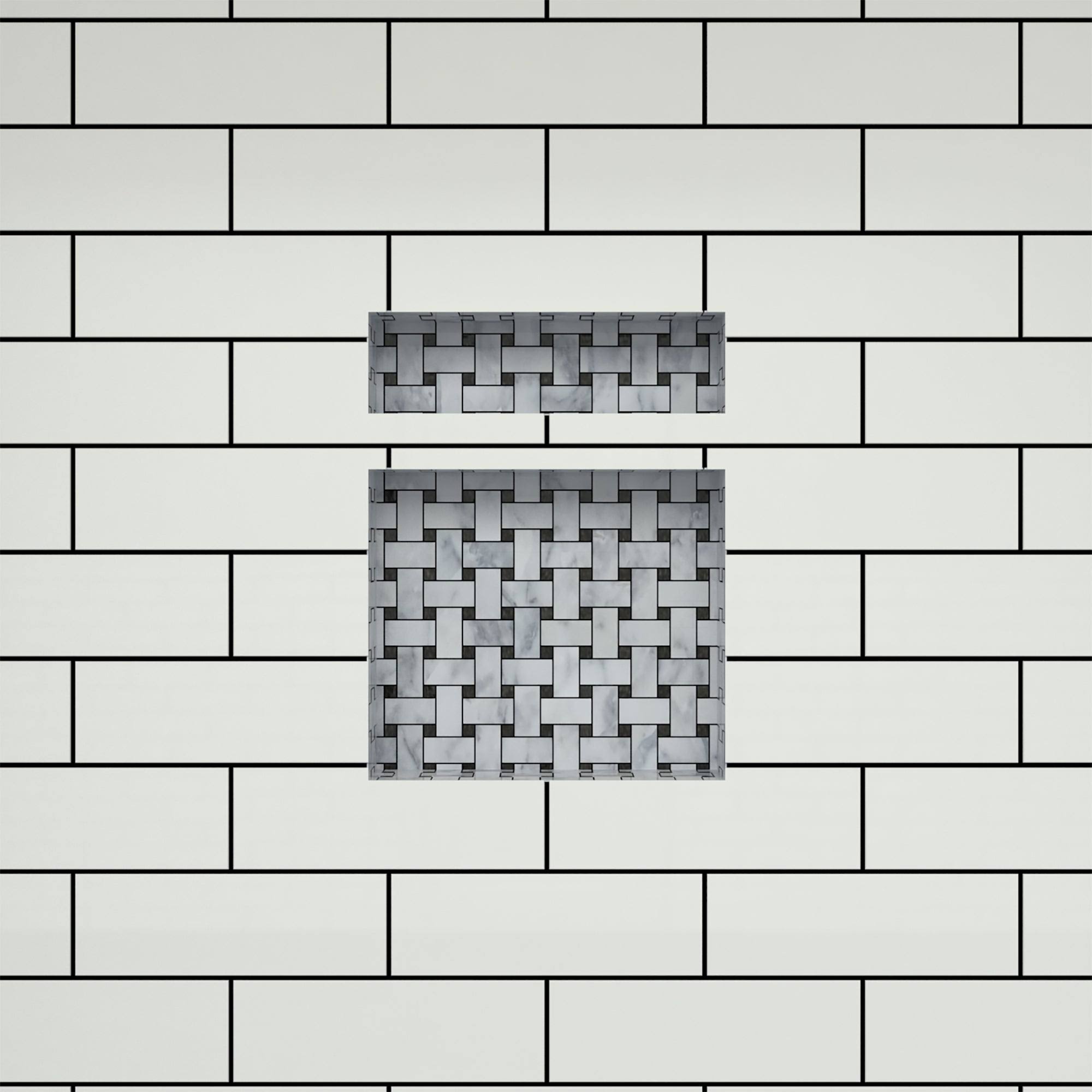 RN1620DU Tile Redi Double Niche 20x22 H x 16x22 W, Black