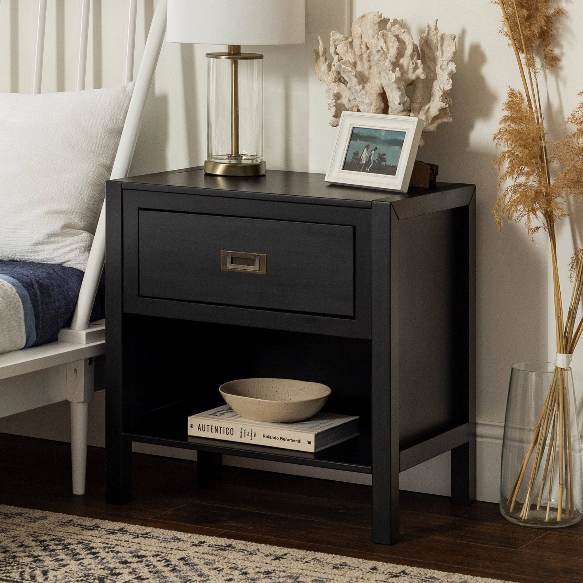 Carson Carrington Modern 1-Drawer Nightstand - Black