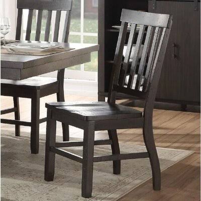 Mouton Solid Wood Slat Back Side Chair in Rustic Walnut Rosalind Wheeler