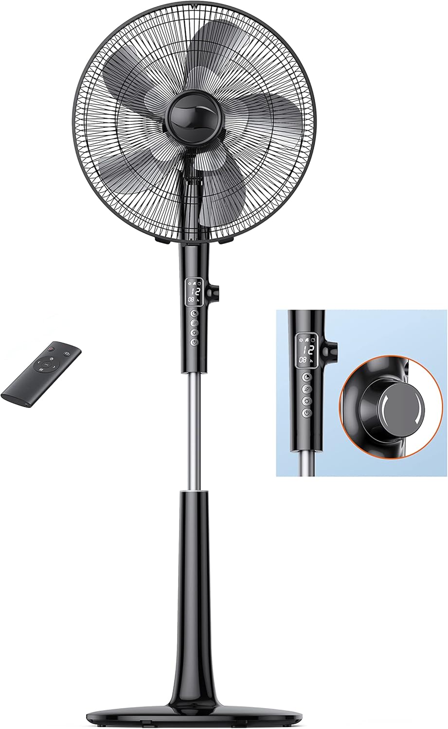 PARIS RH&Ocirc;NE Fan for Bedroom, Oscillating Fan with Remote,16