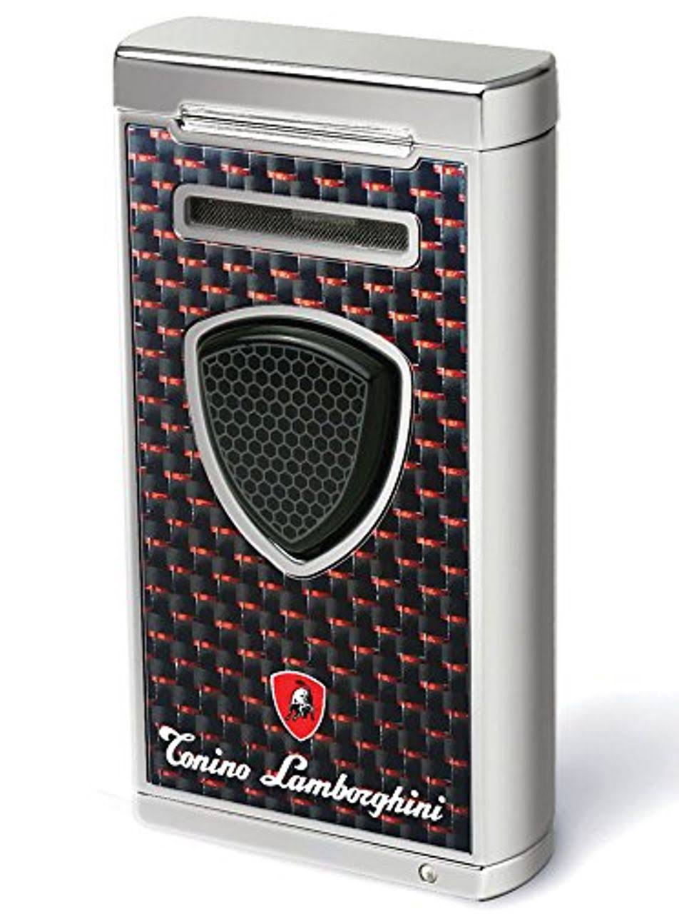 Tonino Lamborghini Pergusa Black and Red Carbon Fiber Torch Flame Lighter TTR005021