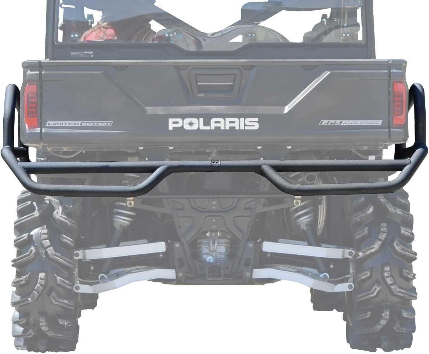 SuperATV REAR Extreme Bumper with Side Bed Guards for Polaris Ranger Full Size XP 570/900 / Crew - Wrinkle Black