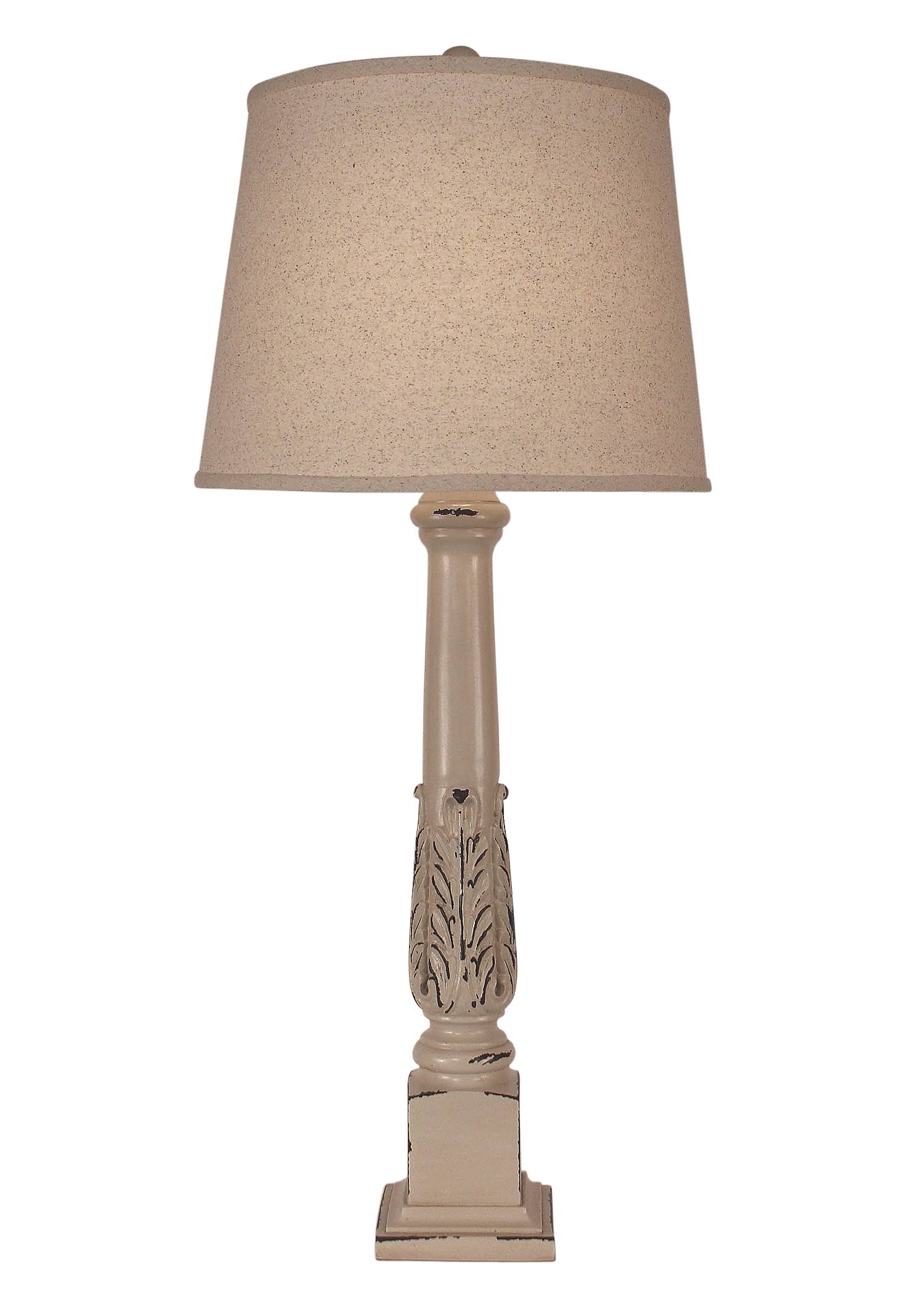 Coast Lamp Manufacturing 17 C13C Heavy Distressed Cottage Acanthus Leaf Table Lamp