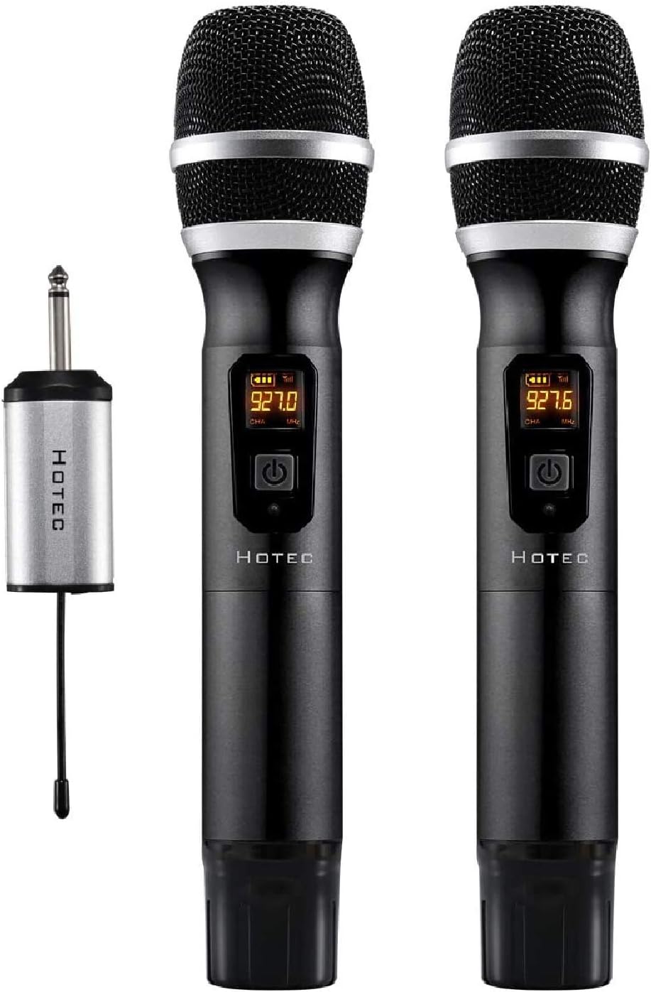 HOTEC 25 Channel UHF Wireless Microphone Dual Microphone with Mini Portable Receiver 1/4