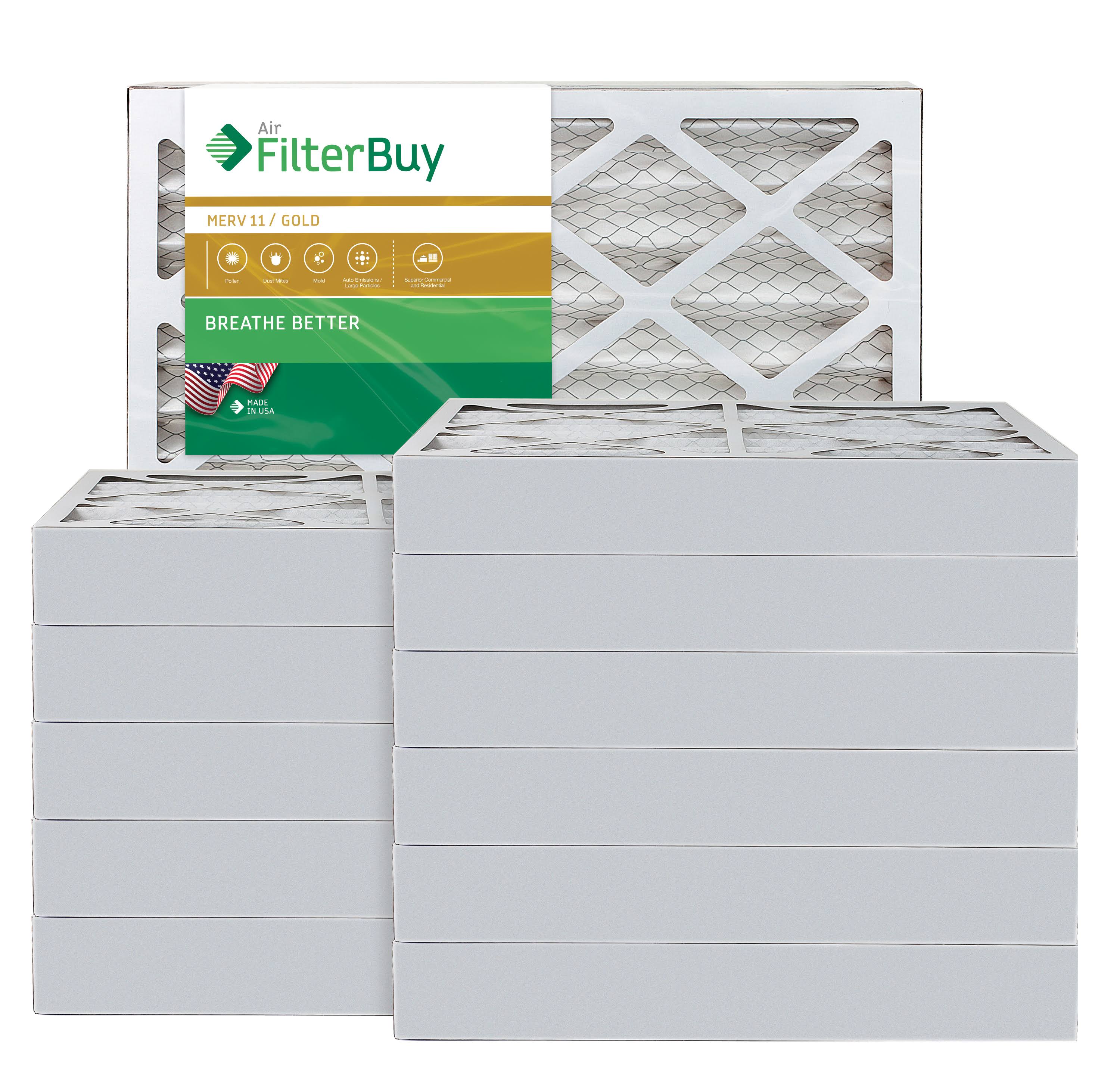 AFB Gold MERV 11 13x20x4 Pleated AC Furnace Air Filter. Pack of 12 Filters. 100% produced in The USA.