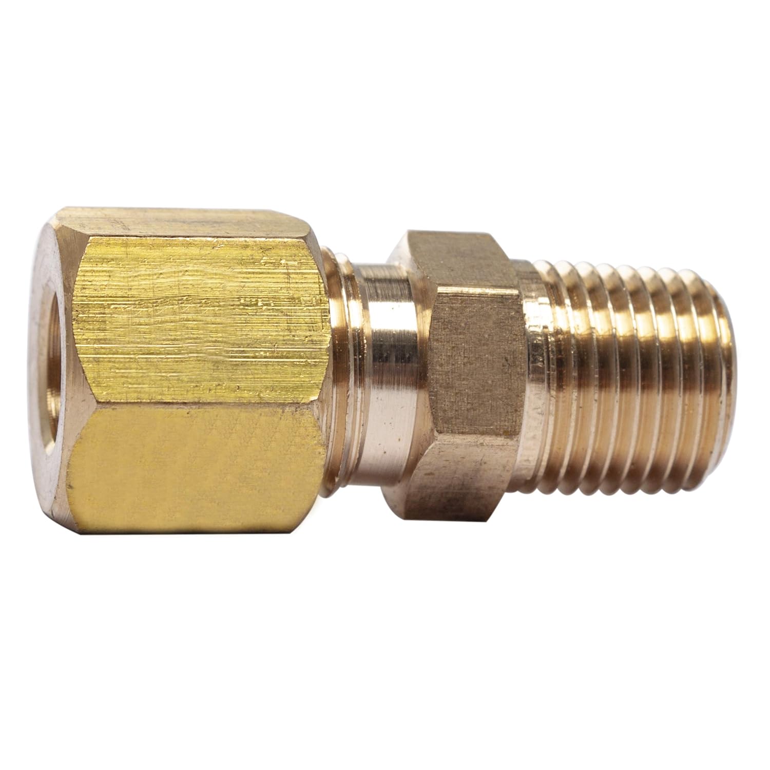 LTWFITTING Brass 1/4 OD x 1/8 Male NPT Compression Connector Fitting(Pack of 500)