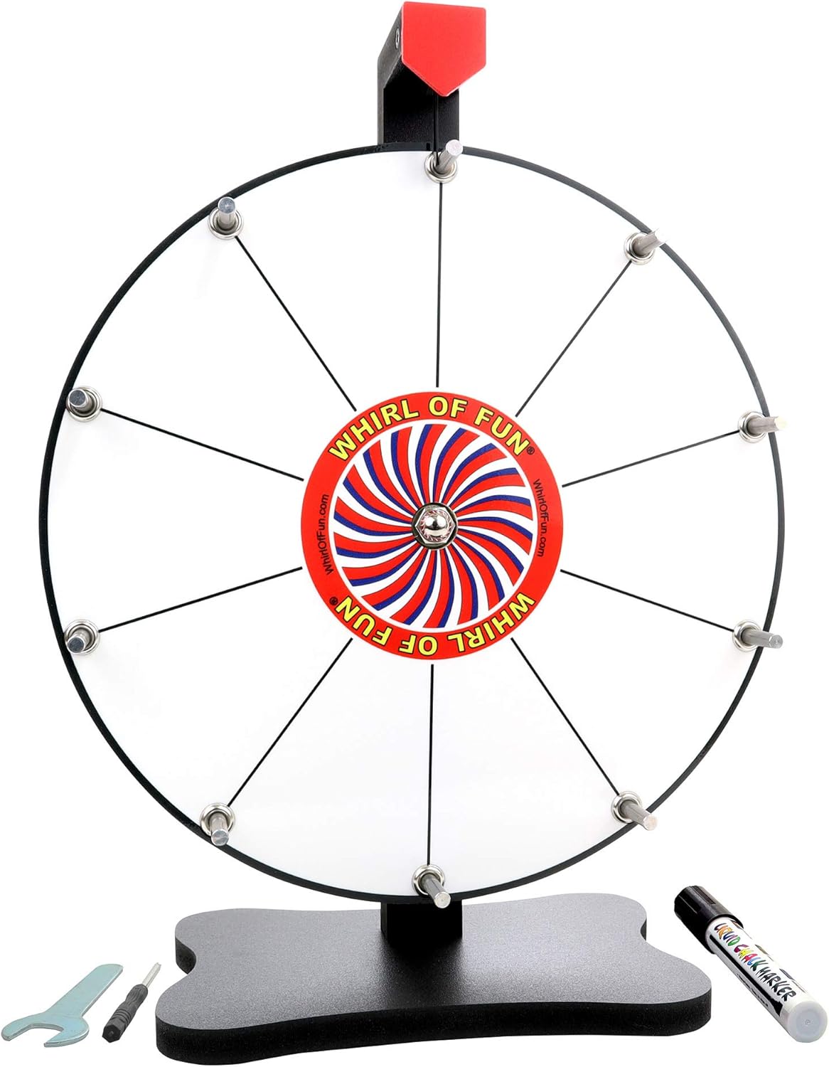 Whirl of Fun Prize Wheel 12 Inch-Whiteboard Tabletop Spinning Wheel with Stand, 10 Slots, Customize, Made in USA Pack of 2